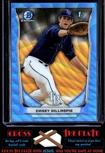 1-2014 Bowman Draft Chrome Blue Wave Refractor Casey Gillaspie Rays #CDP16 - Picture 1 of 2