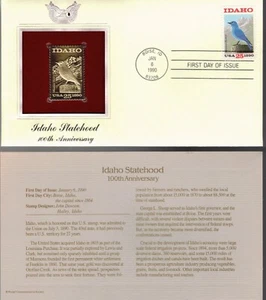 Idaho Statehood--100th Anniversary--1st day issue-Golden Replica - Picture 1 of 1