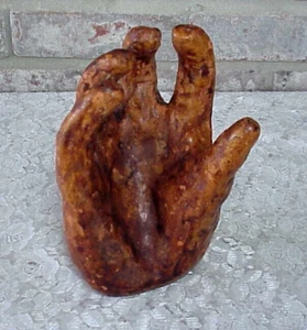 Vintage Hand Art Sculpture Clay 7" Tall Hand Made Marked RV Unique Cigar Holder? - Picture 1 of 7
