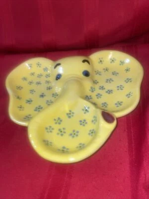 Cute and bright Elephant spoon holder / trinket dish estate find Foto 1 de 4