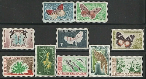EDSROOM-7468 Mauritania 306-15 MNH 1960 Complete Butterflies and Plants Cover