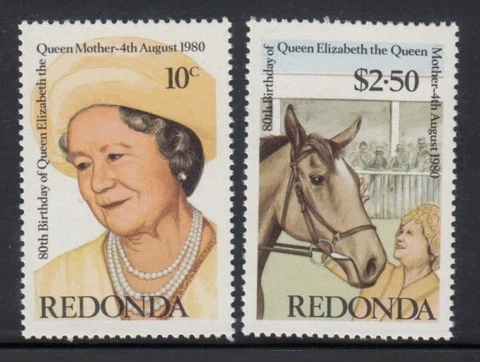 REDONDA 80th Birthday of Queen Mother MNH set Cover