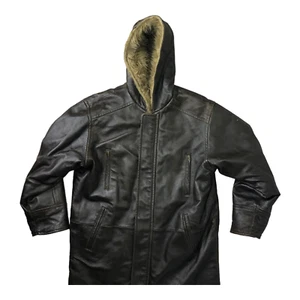 Giacca in pelle Wilsons M Julian Coat Uomo Medio Marrone Scuro Reversibile in pelliccia pesante - Foto 1 di 11