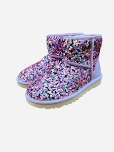 UGG CLÁSICO MINI LENTEJUELAS ESTELARES MUJER BOTINES LILA PÚRPURA EE. UU. 6/UK 4/EU 37 - Imagen 1 de 4