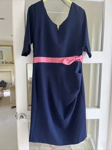 Diva Catwalk Hybrid Navy Blue With pink Bow Unworn dress Size 14 - Picture 1 of 5