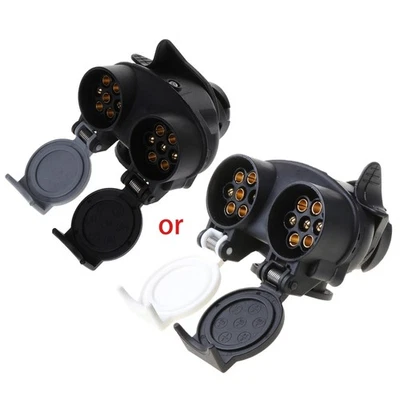 13 Pin Plug to 12N / 12S 7 pin Sockets Towing Conversion Trailer Wiring - Image 1 of 4
