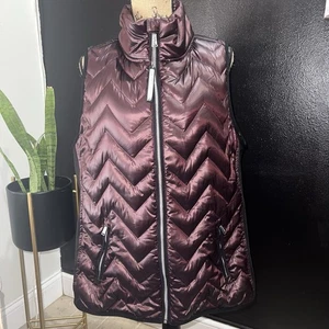Calvin Klein Performance Womens Quilted Puffer Vest Size 1x Premium Down Purple - Picture 1 of 9