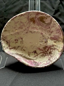 RARE Vintage Matthew Adams MCM Freeform  Bowl  Multi Color with 14k Gold - Picture 1 of 7