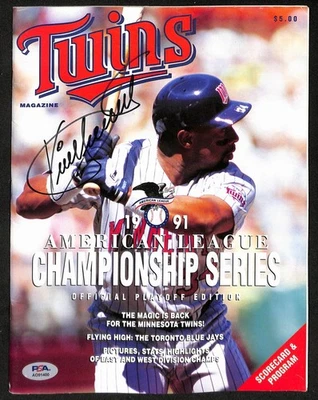 Kirby Puckett Signed 1993 AL Playoff Program Twins vs. Blue Jays PSA/DNA 196037 - Image 1 of 2