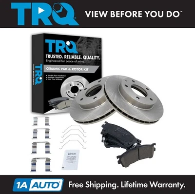 TRQ Front Disc Brake Pad & Rotor Kit for Ford Probe 626 MX6 New - Image 1 of 4