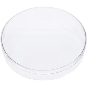 Pioneer Plastics Clear Round Petri Dish Plastic Container, 4.3125" W x 0.875" H - Picture 1 of 4