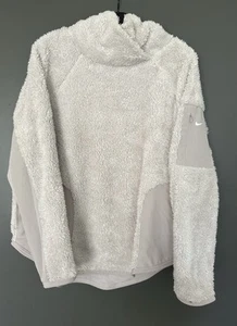Nike Sherpa Fleece Jacket Women’s Medium Sportswear Pullover Cream Light Beige L - Picture 1 of 4