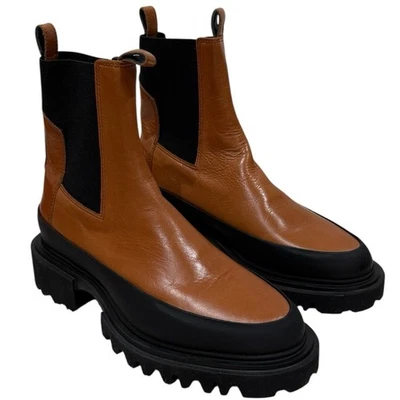 Nueva Bota Chelsea AllSaints Mujer Harlee Suela Talla 7 Marrón Gruesa Resistente Edgy Foto 1 de 4
