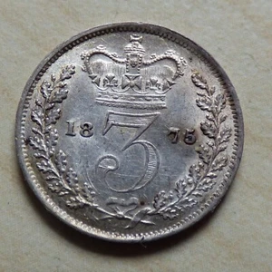Victoria Threepence 1875 Silver 3D Silver High Grade (myrefn70) - Picture 1 of 4