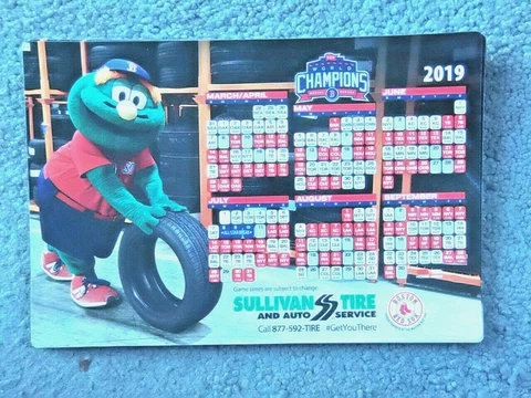 2019 RED SOX MAGNETIC SEASON SCHEDULE WITH WALLY THE GREEN MONSTER Cover