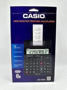 Casio HR-170RC Mini Desktop 2-Color 2.0 Line-Per-Second Printing Calculator - Picture 1 of 5