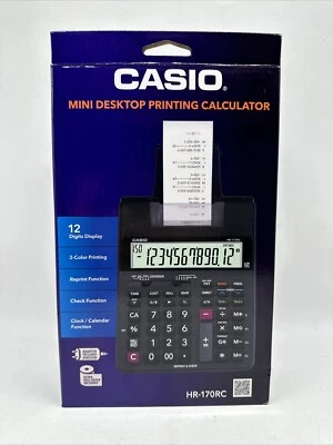 Casio HR-170RC Mini Desktop 2-Color 2.0 Line-Per-Second Printing Calculator - Image 1 of 4