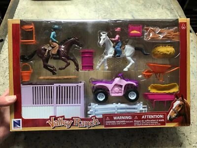 New 2019 NewRay Valley Ranch Horse Farm Playset - Pink 4 Wheeler - Fast Ship! - Image 1 of 4