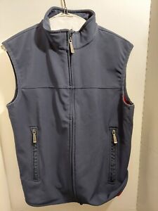 Brooks Brothers Fleece Lined Golf Vest Full Zip Navy Blue Red Mens Size Small S
