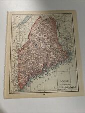 Rand, McNally & Co Antique 1901 Map Of Maine 7x6