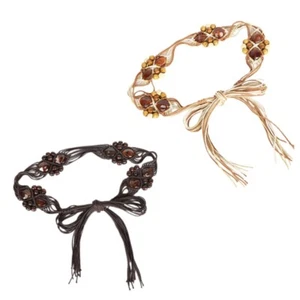 Womens Braided Tassels Belt Vintage Ladies Woven Knot Decorated Waist Chain Belt - Picture 1 of 10