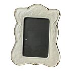 Vintage Picture Frame W/ Scalloped Gold Trim Raised Floral Pattern Taiwan