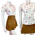 VTG 60s 70s WHITE RED PINK LILAC FLORAL LOVEHEART BUTTERFLY MOD DAGGER SHIRT 8