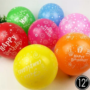 Mix Happy Birthday Party Celebration Latex Printed Balloons Decorations Birthday - Picture 1 of 3