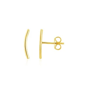 14 Karat Gelbgold Curve Climber Post Ohrringe - Bild 1 von 1