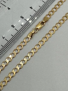 Cadena de oro amarillo de 9 quilates 6 gramos de peso 3,5 mm bordillo plano sólido 20"/50 cm (0042) - Imagen 1 de 5