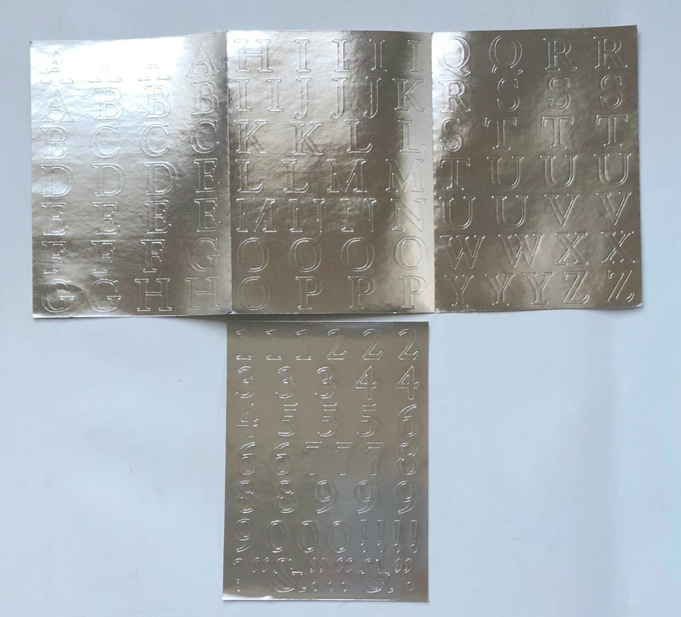 Pegatinas Creative Memories GRANDES ABC/123 PLATA CLÁSICA u DORADO o PÚRPURA NEGRITA Foto 1 de 1