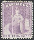 Barbados 1875-81 SG75 3d Mauve-Lilac Fine Mounted Mint Cat. 170.00