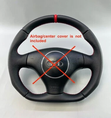 Volante Audi TT A6 C5 A3 8L fondo plano completamente remodelado ¡IMPRESIONANTE! Foto 1 de 4