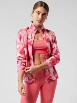 NUEVA Chaqueta Top Athleta Run With It Pintada Energy Coral Ligera Para Mujer S Nueva con Etiquetas Foto 1 de 4