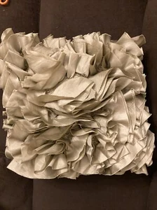 PIER ONE Square Ruffle 16" Throw Chartreuse Green Pillow ~ Baroque Rococo - Picture 1 of 6