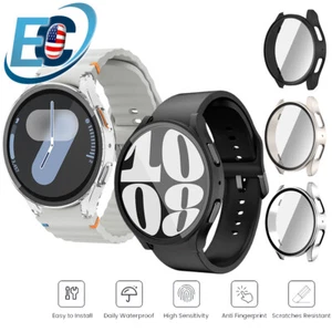 For Samsung Galaxy Watch 8 7 6 40/44mm PC Case Tempered Glass Screen Protector - Picture 1 of 20