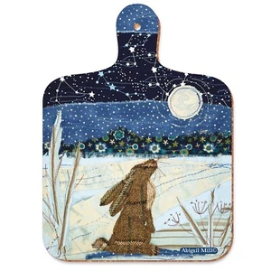 Moongazing Hare Emma Ball Mini Kitchen Chopping Board 23cm Winter Gift - Picture 1 of 1