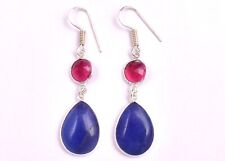 Handcrafted Tourmaline Gemstone 925 Sterling Silver Gold / Rose Plated Earrings