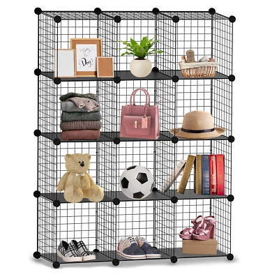 KNIGHT 4/6/9/12 Cube Metal Wire Rack Interlocking Storage Display - Image 1 of 4