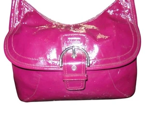Coach 2012 Soho Patent Leather Plum Buckle Hobo F19709 FLAW - Picture 1 of 14