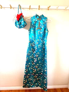Chinese Traditional Dress Women Long Cheongsam Evening Party Qipao Gowns w/ bag - Picture 1 of 11