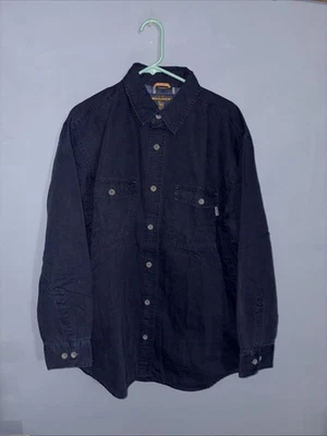 Woolrich Deep Blue Flannel Lined Men’s Button Up Shirt Large Hong Kong - Image 1 of 4