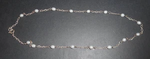 Sterling Silver & Pearl Necklace-16 In. Vintage - Picture 1 of 3