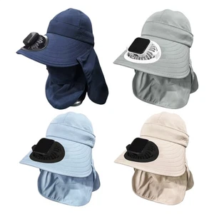 Solar Fan Hat Outdoor Wide Brim Sun Hat with Solar Fan Personal - Picture 1 of 16