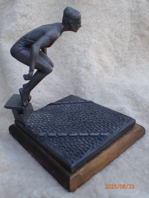 FIRMADA DE COLECCIÓN MARCEL JOVINE 1983 1984 ESCULTURA NADADORA OLÍMPICA FEMENINA Foto 1 de 4