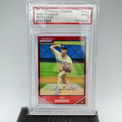 2007 Bowman Chrome переливающаяся карточка Грега Мэддукса No122 PSA 9 как новая HOF Cubs Braves Padres - Изображение 1 из 4