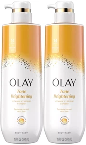 Olay Tone Brightening w/Vitamin C Serum Natural Skin Tone Body Wash, 20oz-2 Pack - Picture 1 of 4