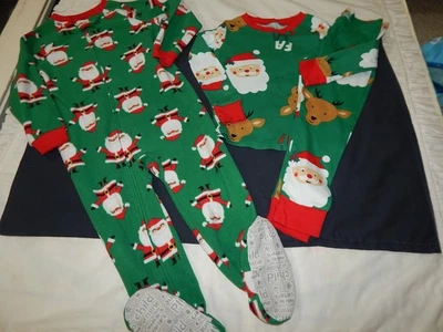3T Niños Navidad Papá Noel Pijama Conjuntos 2 Pares ~ Un Vellón Pata Otro Algodón 2 Pasteles Foto 1 de 4