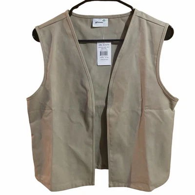 NWT Girl Scouts Official Cadette Senior Ambassador Vest Tan Size Medium - Image 1 of 4