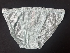 LACEY VICTORIA'S SECRET L BLUE SEXY WOMEN'S SEXY PANTIES SIZE SM~COTTON GUSSET - Picture 1 of 5